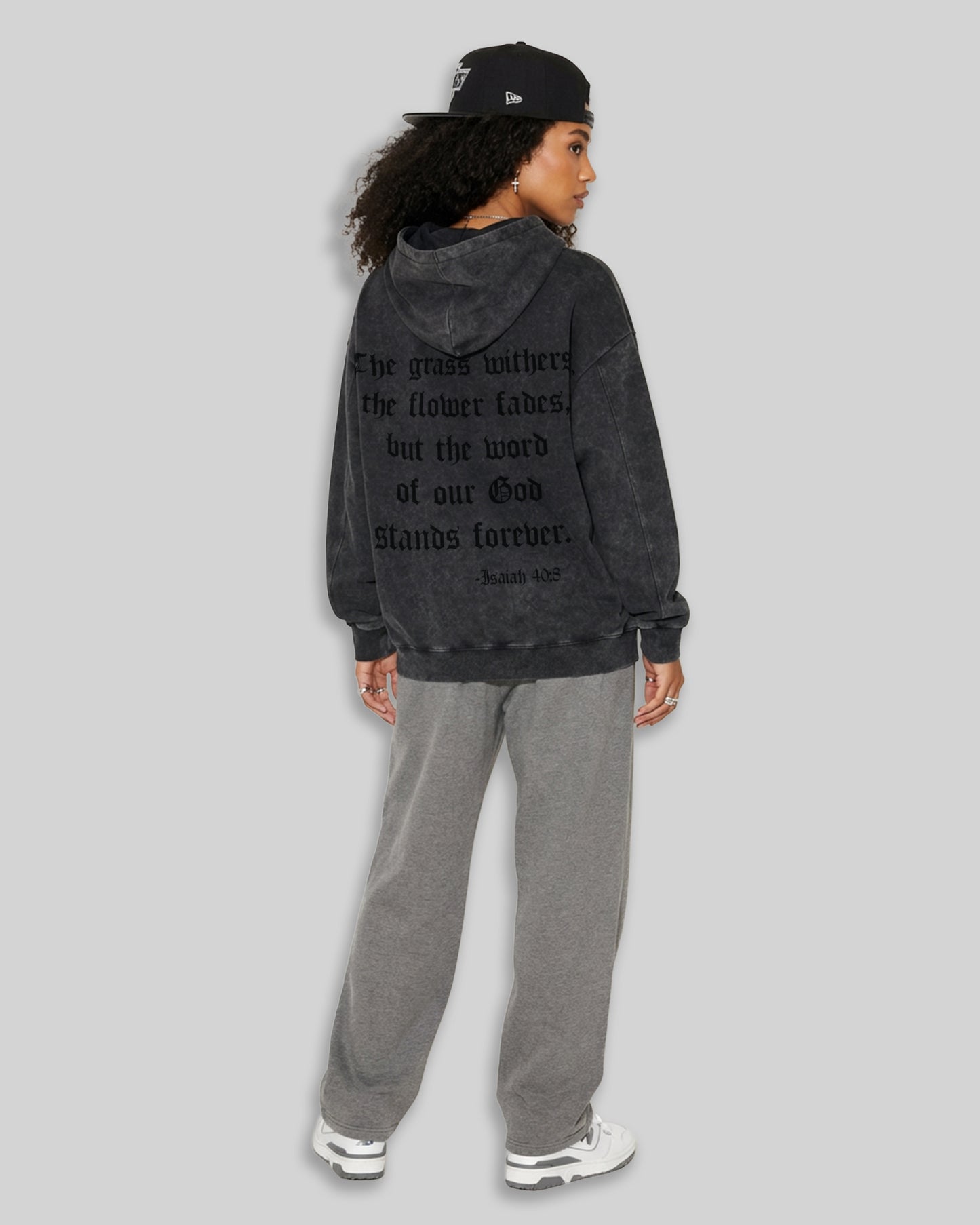 Isaiah 40:8 Foundation Heavyweight Hoodie - Mineral Onyx