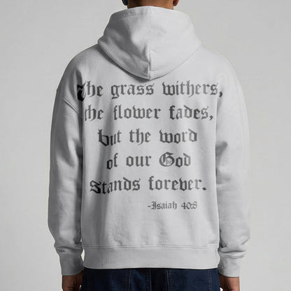 Isaiah 40:8 Foundation French Terry Hoodie - Cool Grey