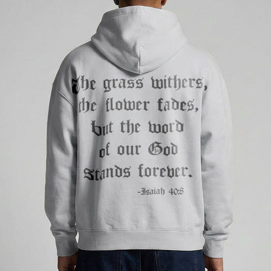 Isaiah 40:8 Foundation French Terry Hoodie - Cool Grey