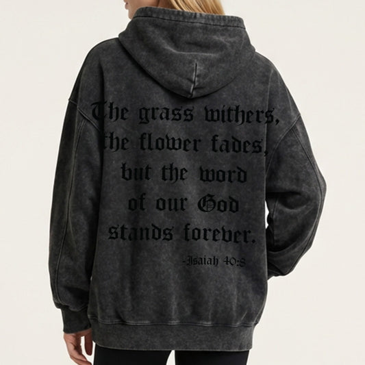 Isaiah 40:8 Foundation Heavyweight Hoodie - Mineral Onyx