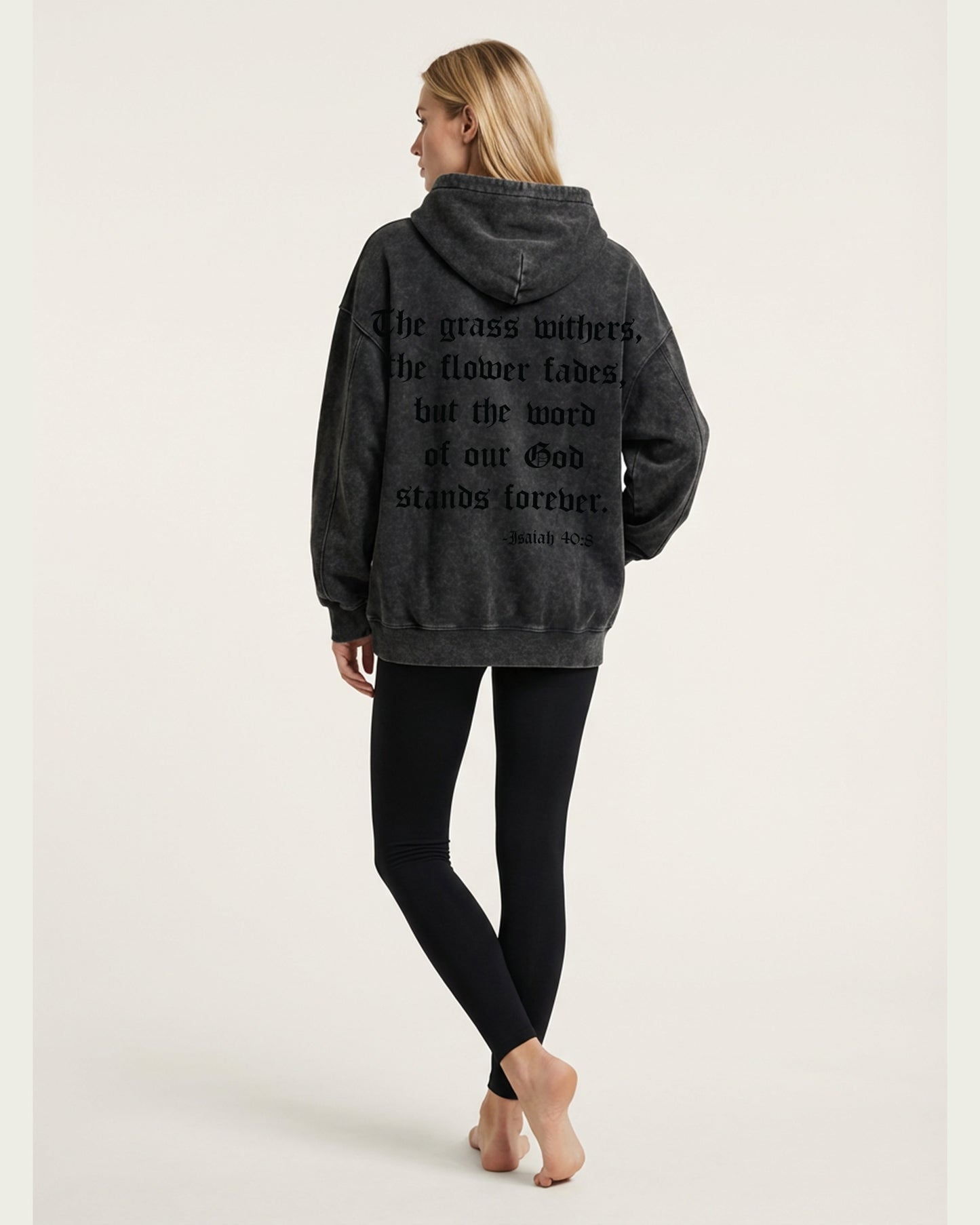 Isaiah 40:8 Foundation Heavyweight Hoodie - Mineral Onyx
