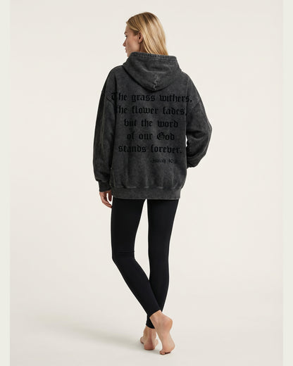 Isaiah 40:8 Foundation Heavyweight Hoodie - Mineral Onyx