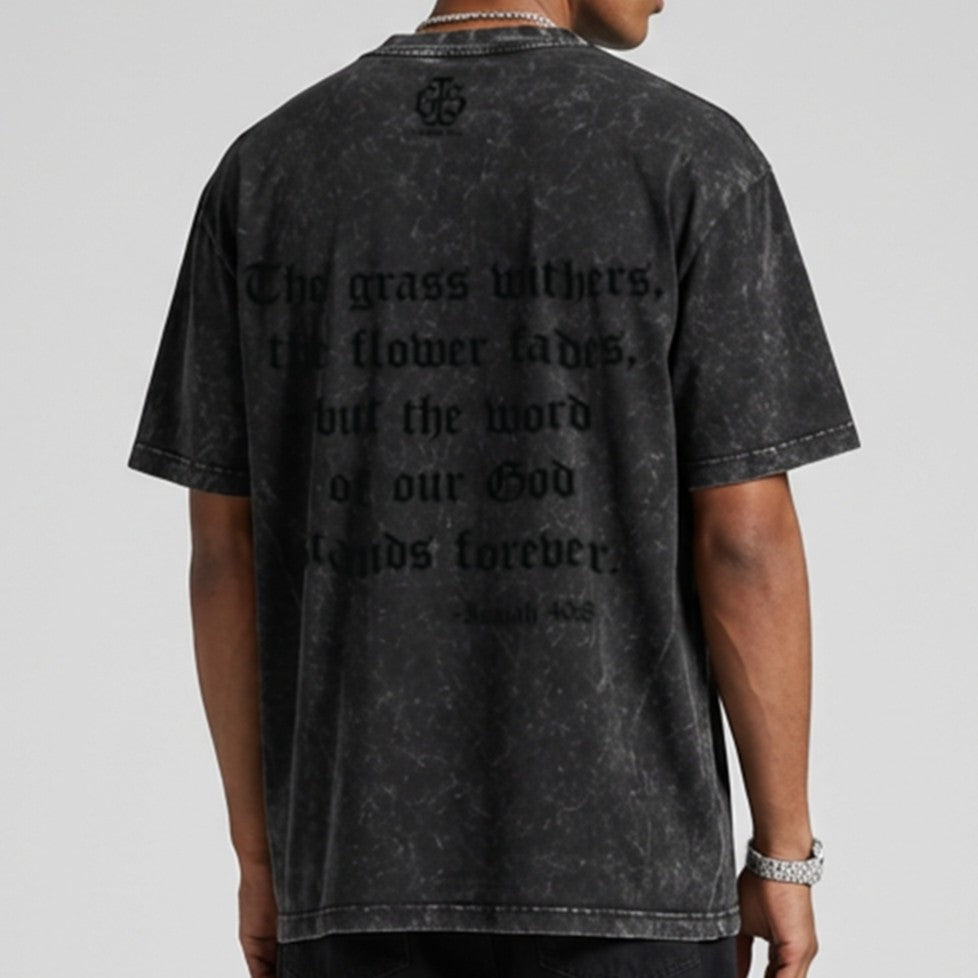 Isaiah 40:8 Box Tee - Mineral Onyx