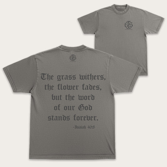 Isaiah 40:8 Foundation Tee - Cement