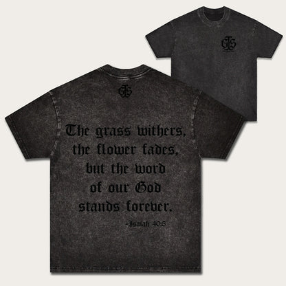 Isaiah 40:8 Box Tee - Mineral Onyx