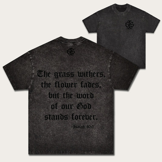 Isaiah 40:8 Box Tee - Mineral Onyx