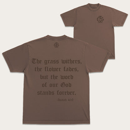 Isaiah 40:8 Heritage Tee - Mocha