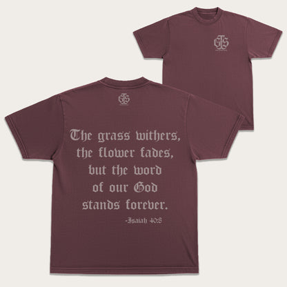 Isaiah 40:8 Royal Tee - Vintage Wine